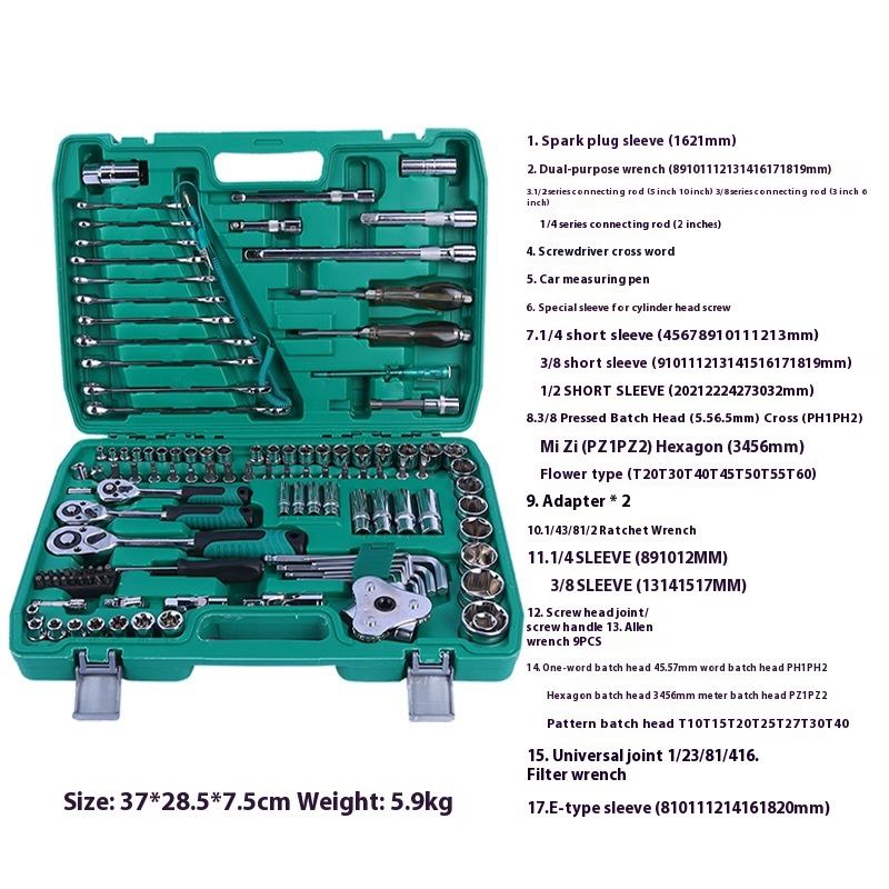 121 pieces auto repair tool set